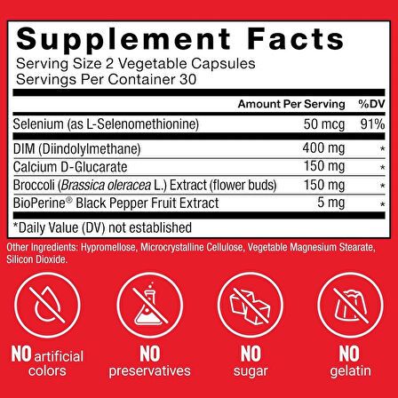 Force Factor Estrogen Balance for for Hormonal Acne, Metabolism, Menopause Dım Max, 400 mg, 60 Caps