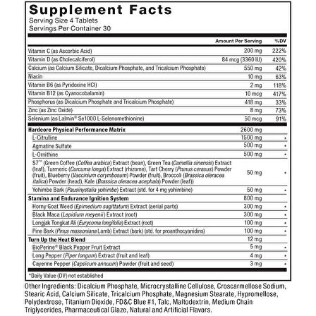 Force Factor Score Hardcore Maca , Ginseng Yohimbine  Tongkat ali Agmatine sulfate 120 Tablet (Erkeklere Özel)