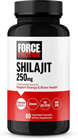 Force Factor Shilajit 250 mg Men and Women to Support Energy and Brain Health 60 Caps