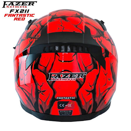 Forza FX Red Fantastic Full Face ( Kapalı ) Güneş Vizörlü ( Gözlüklü ) Motorsiklet Kaskı