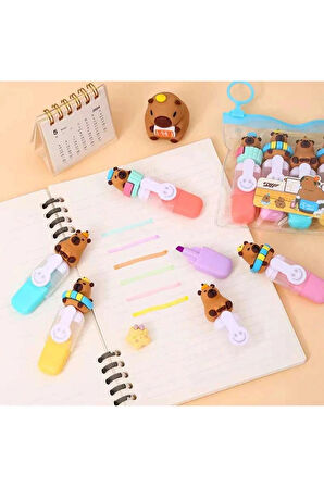  Sevimli Mini Renkli Fosforlu Kalem (6'lı set)