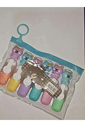 Sevimli Mini Renkli Fosforlu Kalem (6'lı set)