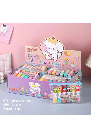  Sevimli Mini Renkli Fosforlu Kalem (6'lı set)