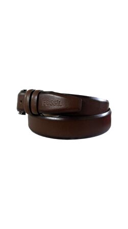 Fossil Düz Dikiş Hakiki Deri Kahve 3,5 cm Erkek Kemeri-125cm