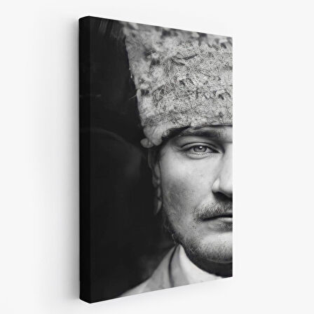 Atatürk Portre Tablosu Mustafa Kemal Atatürk Dikdörtgen Dekoratif Kanvas Duvar Tablosu-FP-140