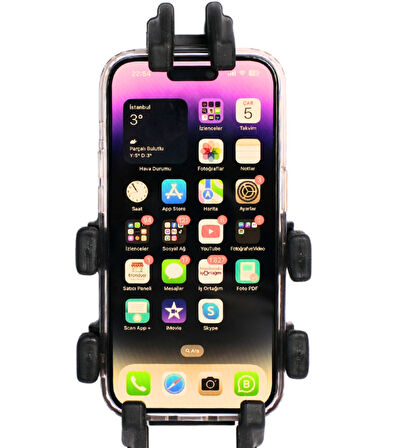 TANYU FP400 Titreşim Engelleyicili Tüm Motosikletlere Uyumlu Telefon Tutucu