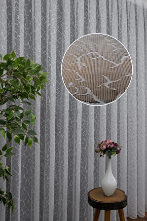 Yosun Model Desen Tasarım Tül Perdesi 1e 2kat Pileli Ütü Istemez Tül