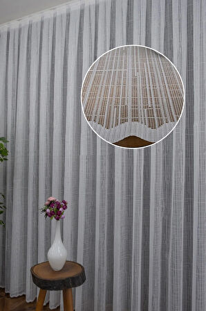 Farbateks Dikim Işın Model Desen Tasarım 3kat Pileli Ütü Istemez Tül Perde