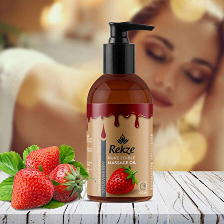 Rekze Vucut Masaj Yagı Çilek Ve Natural Aromalı Rahatlatıcı Masaj Yağı 120 Ml