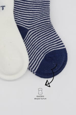 3'Lü Penye Soket Çorap 10110 İndigo