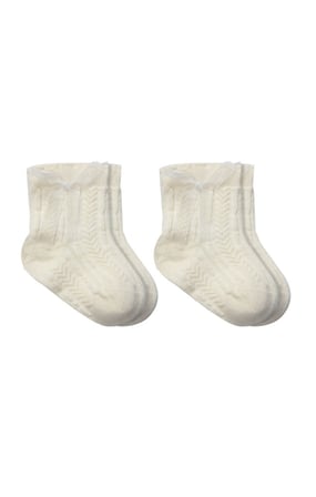 Fiyonklu Penye Soket Çorap 2li 10150 Naturel