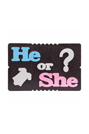 He Or She Strafor Yazı Strafor Kapı Süsü