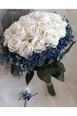 Gerçek Görünümlü Yapay Gelin Buketi