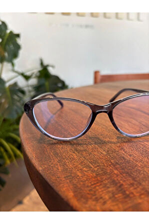 Frida Cat eye Füme 52 ekartman çekik Blue block Mavi Işık Korumalı Cam değişebilir Ekran gözlüğü