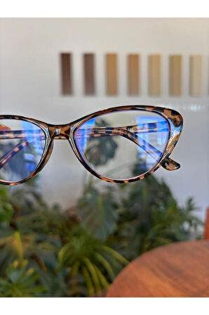 Frida Cat eye 52 ekartman çekik Blue block Mavi Işık Korumalı Cam değişebilir Ekran gözlüğü