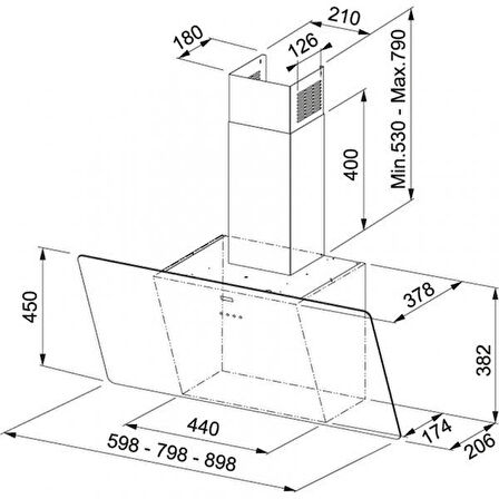 Franke FPJ 915 V Bk A 90 Cm Siyah Davlumbaz
