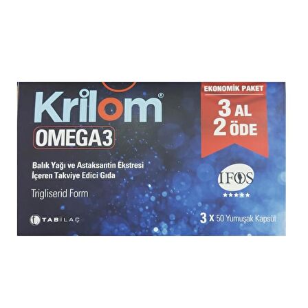 Krilom Omega-3 3x50 Yumuşak Kapsül-3 AL 2 ÖDE -SKT:01/2025