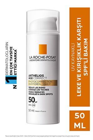 La Roche Posay Anthelios Age Correct Daily Light Cream (Spf50+) Leke ve Kırışıklık Karşıtı Bakım 50 Ml - SKT:01/2026