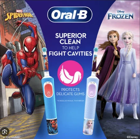 Oral-B Çocuk Şarjlı Diş Fırçası Spiderman + Frozen Iı Avantaj Paketi 2'li Set