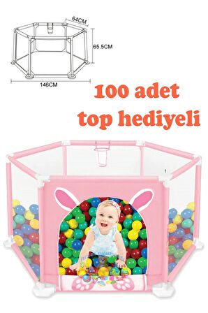 Bebek Oyun Havuzu Pembe 100 Adet Havuz Topu