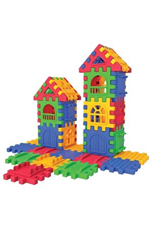 Oyuncak 128 Parça Cıty Puzzle Blok Set Eğitici Eğlenceli Oyuncak