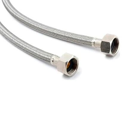 2 Adet Klozet Bağlantı Hortumu Çelik Örgülü Taharet Musluğu 3/8-3/8 Diş Paslanmaz 70 CM Krom