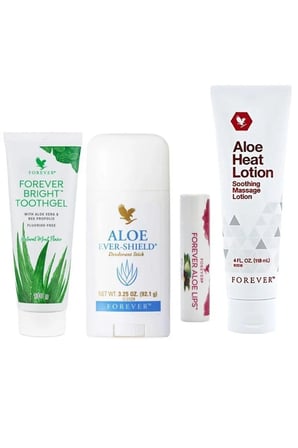 Forever 4’lü Kişisel Bakım Seti Bright Toothgel Diş Macunu + Aloe Ever-Shield Deodorant + Aloe Lips Dudak Koruyucu + Aloe Heat Lotion