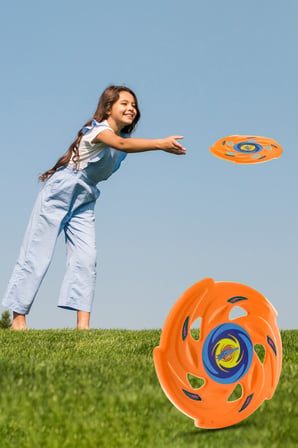 Frisbee Frizbi Fırlatma Diski Disk Atma Oyunu Çocuk Yetişkin Plaj Bahçe Okul Kırtasiye Oyuncak 24 cm Turuncu