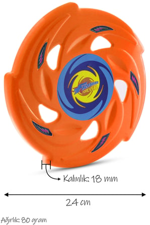 Frisbee Frizbi Fırlatma Diski Disk Atma Oyunu Çocuk Yetişkin Plaj Bahçe Okul Kırtasiye Oyuncak 24 cm Turuncu