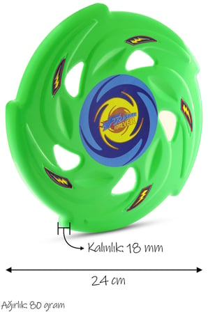 Frisbee Frizbi Fırlatma Diski Disk Atma Oyunu Çocuk Yetişkin Plaj Bahçe Oyuncak 24 cm Yeşil