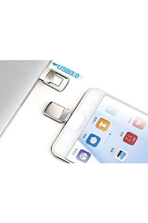  32GB-64GB-1TB Type-C Flash Bellek 3.0 USB Bellek Mini Metal Dual Otg Hem Telefona Hem Bilgisayara