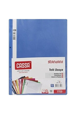Telli Dosya 50 Adet Mavi Renk