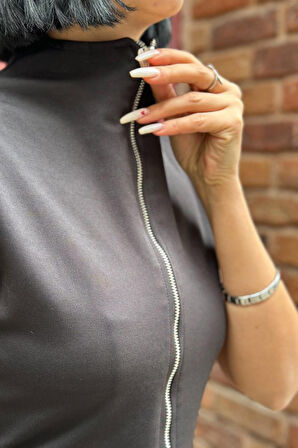 fh fashionhere Siyah Boydan Fermuarlı Kolsuz Elbise