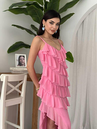 fh fashionhere Ples Yırtmaç Detaylı Elbise