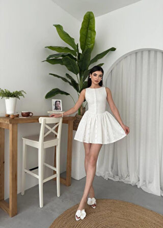 fh fashionhere Yema Düğme Detaylı Elbise