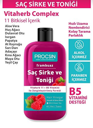 Frambuazlı Saç Sirke Ve Toniği 250 ml