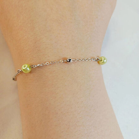 Crystal Atelier İnci Bileklik, İncili Bileklik, Gümüş Kaplama İnci Sıra Bileklik, Barok İnci Bileklik, Kadın İnci Bileklik, Zarif İnci Detay Bileklik, Gümüş Kaplama İnci Modeli Tasarım Bileklik, Zincir Bileklik