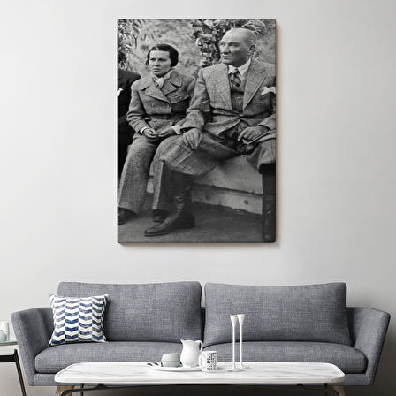 Atatürk Portre Tablosu Mustafa Kemal Atatürk Dikdörtgen Dekoratif Kanvas Tablo-FT-144