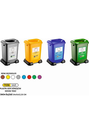 50 Litre Plastik Geri Dönüşüm Kovası
