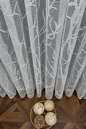 Alt Dal Desen Model Tasarım Ütü Istemez Kırışmaz Tül 1/2kat Pileli Tül Perde