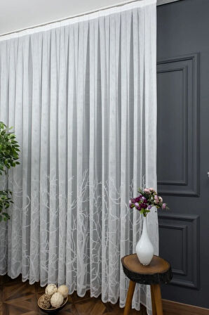 Alt Dal Desen Model Tasarım Ütü Istemez Kırışmaz Tül 1/2kat Pileli Tül Perde