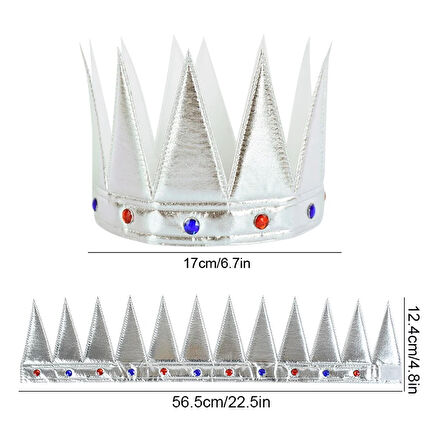 Yumuşak Gümüş Kral Tacı 55 Cm