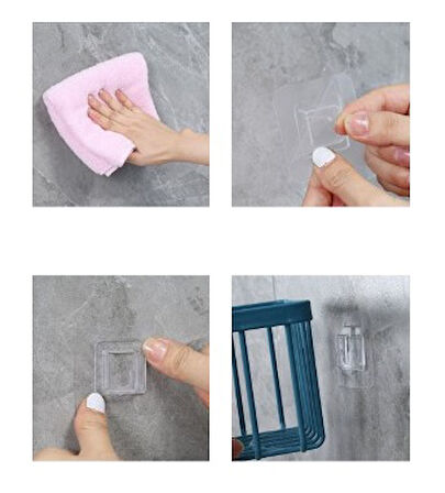 Yapışkanlı Çok Fonksiyonlu Banyo Organizeri Beyaz