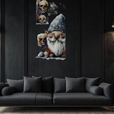 Gotik Cüce Ve Kafatası Halloween Duvar Sticker Seti
