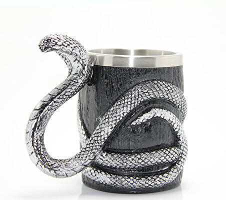 Paslanmaz Çelik Yılan Tasarımlı Kupa Bardak
