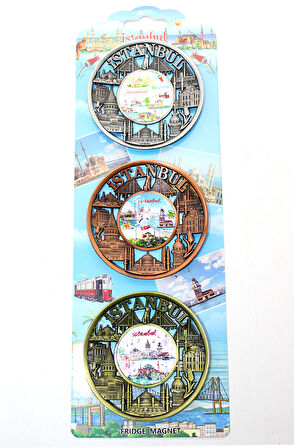 İstanbul Temalı Metal Magnet 3'Lü Set Model 2