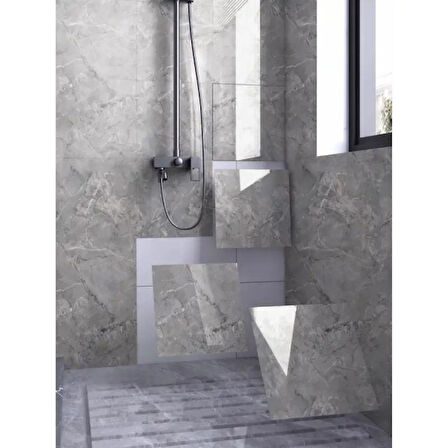 Gri Mermer Desen Duvar Sticker (30X30)