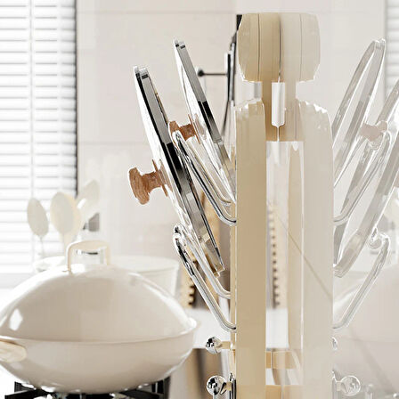 Mutfak Tava Tencere Kapak Tutucu Organizer Raf