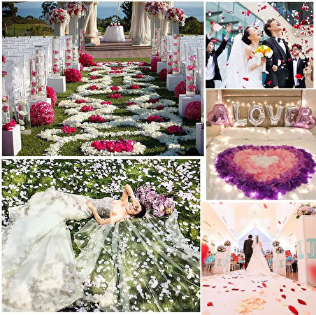 Beyaz Renk Gül Yaprağı - 10 Paket 1000 Adet