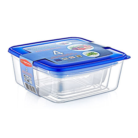 4'Lü Kare Saklama Kabı Seti